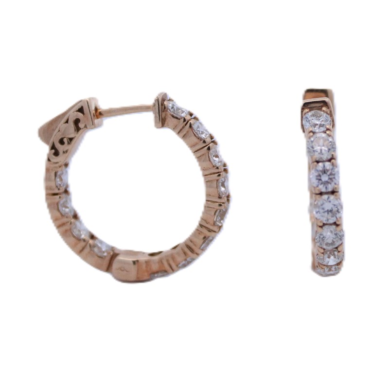 Diamond Inside Outside Hoops