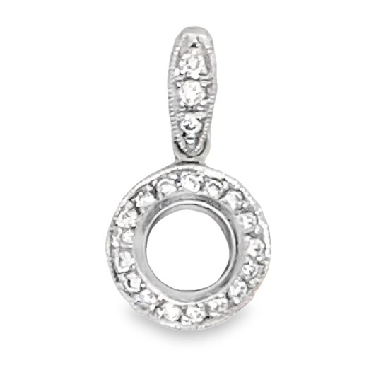 Platinum Antique Reproduction Diamond Pendant Mounting