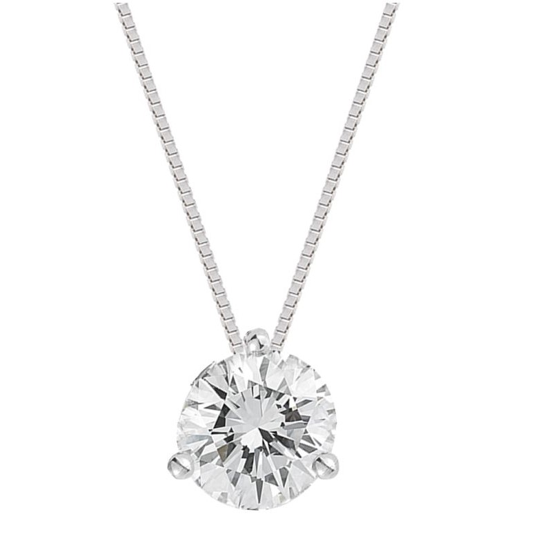 14 Karat White Gold Diamond Pendant Necklace .25 carat category