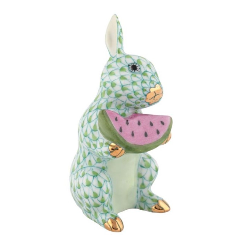 Herend Key Lime Bunny With Watermelon