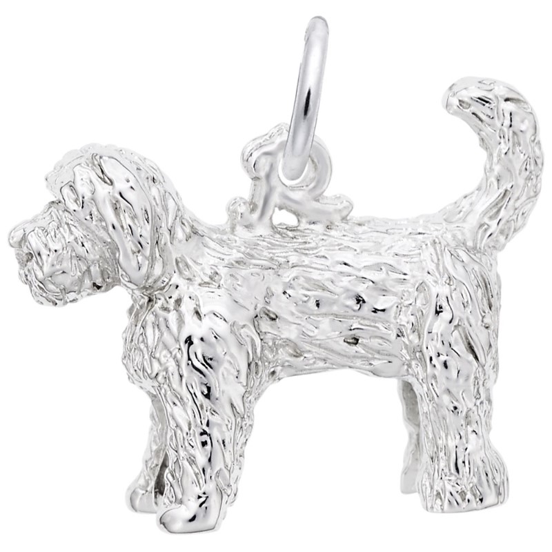 Goldendoodle Dog Charm Sterling Silver