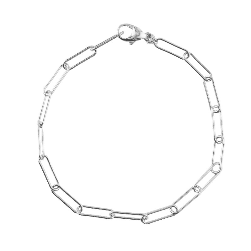 Paperclip Bracelet – Medium 7 Inches Sterling Silver Paperclip Bracelet – Medium 7 Inches Sterling Silver