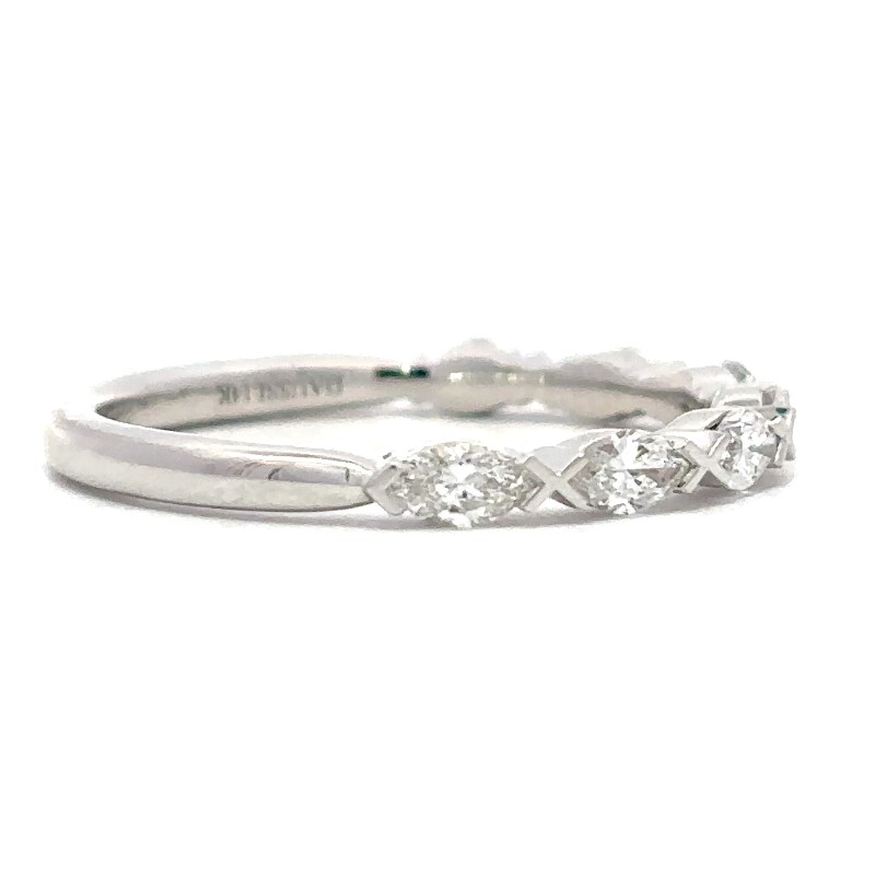 Henri Daussi Halfway Marquise Diamond Wedding Band
