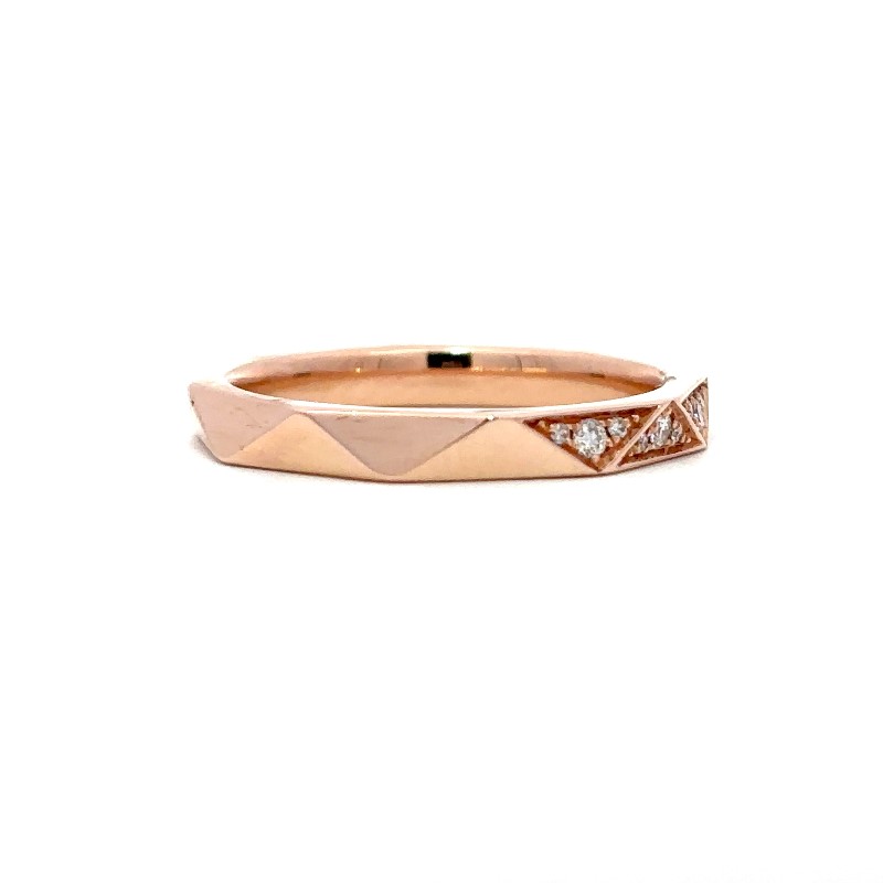 Henri Daussi Geometric Diamond Wedding Band