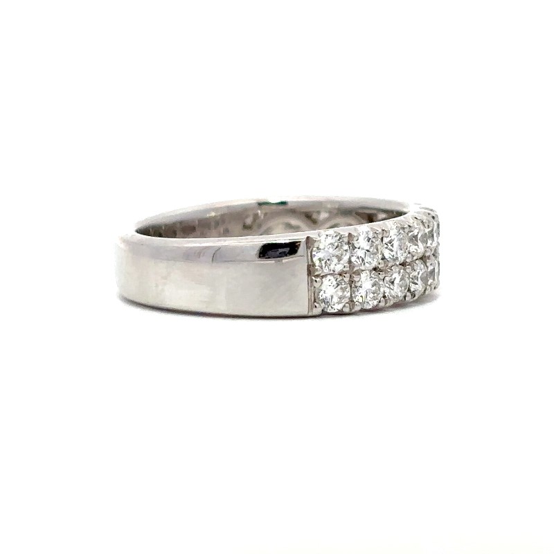 Henri Daussi 2 Row Diamond Wedding Band