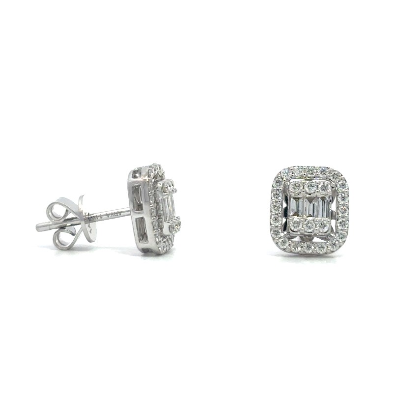 Diamond Cluster Halo Earrings