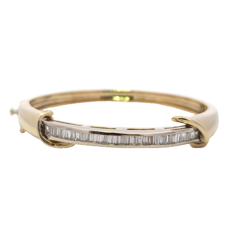 Estate Diamond Hinged Bangle
