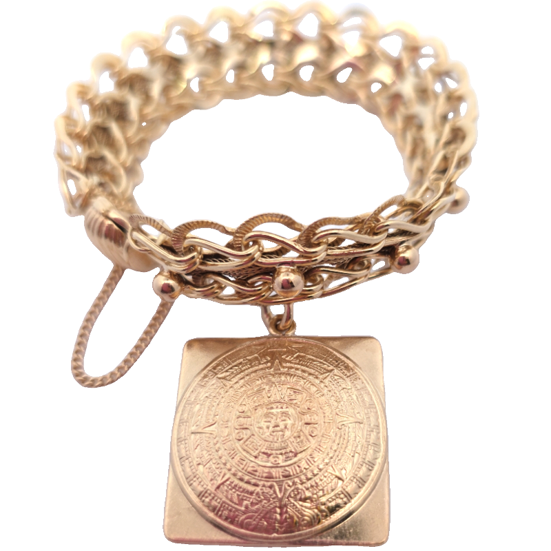 Estate Fancy Link Bracelet With Safety Chain