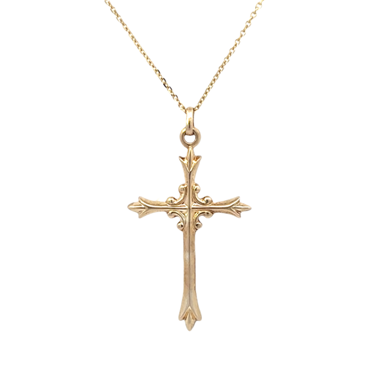 Estate Cross With An Oval Link Chain