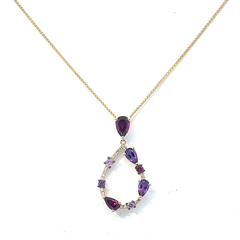 Multicolored Gemstone Pendant Necklace