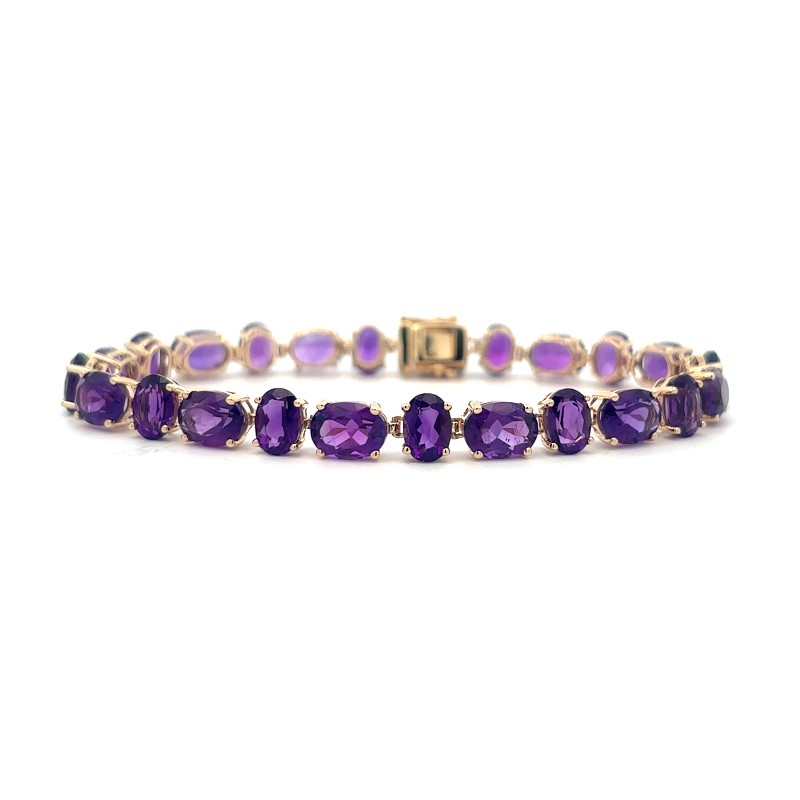 Oval Amethyst Bracelet