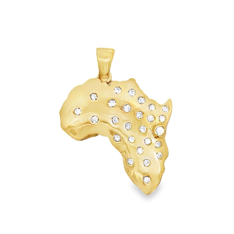 Estate Map Of Africa Diamond Pendant