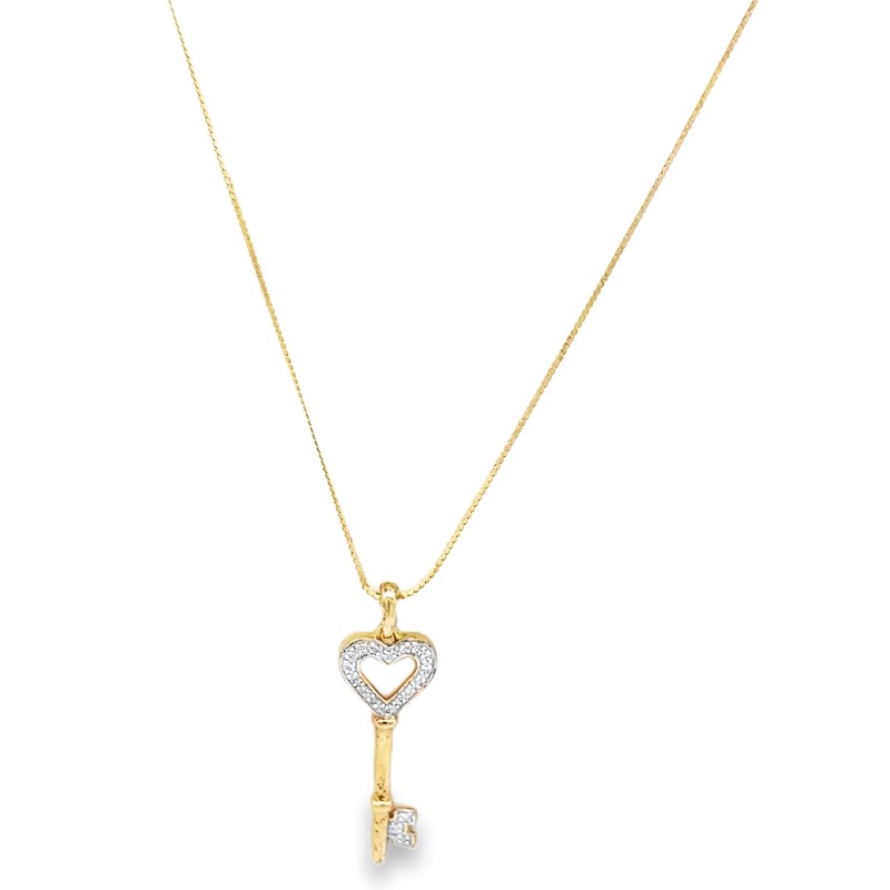 Estate Key To My Heart Pendant Necklace