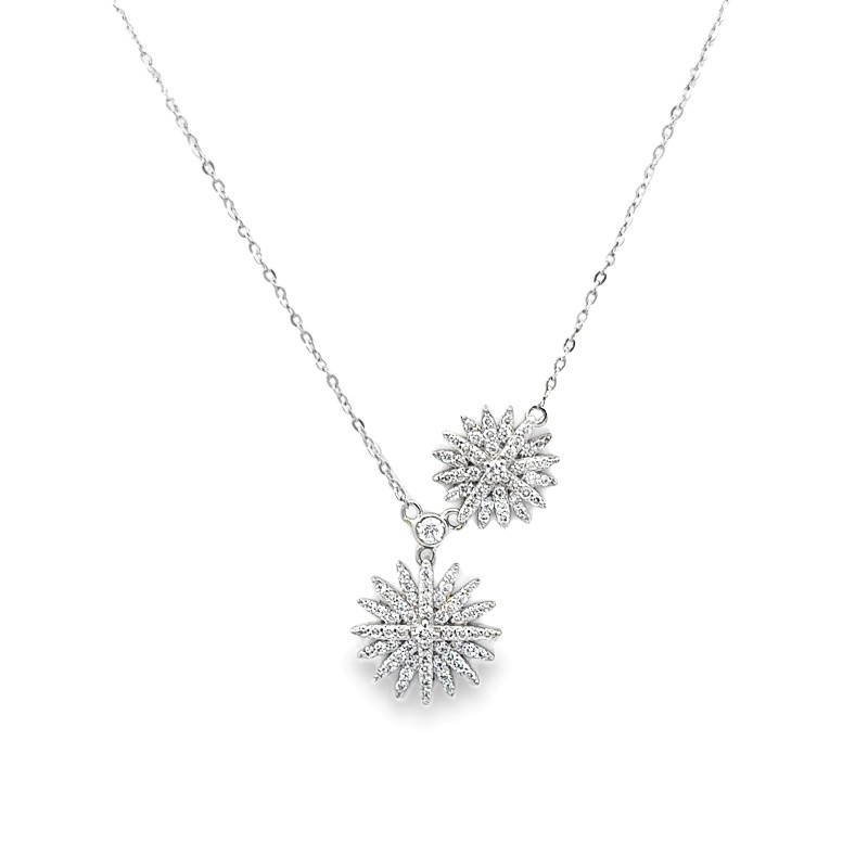 Estate Diamond Snowflake Necklace