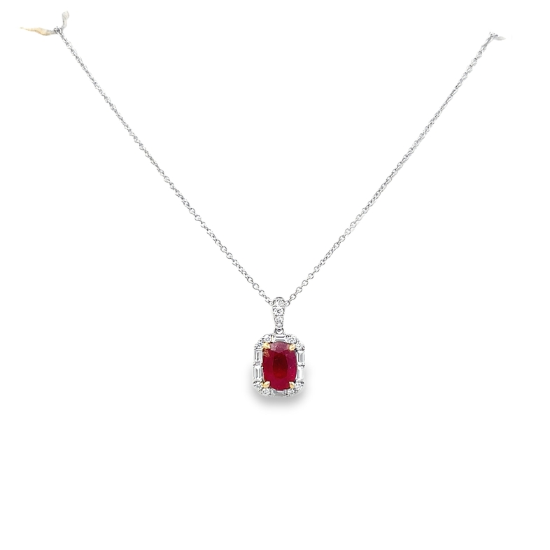Ruby And Diamond Pendant Necklace