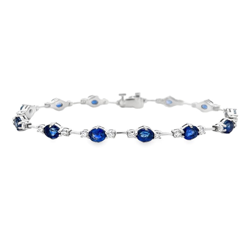 Blue Sapphire And Diamond Bracelet