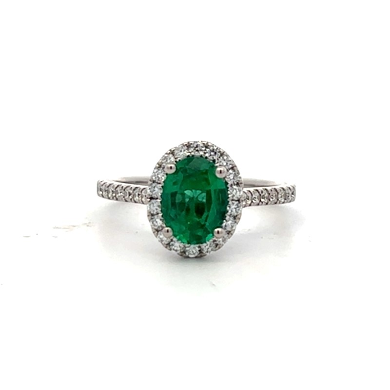 Oval Emerald And Diamond Ring
