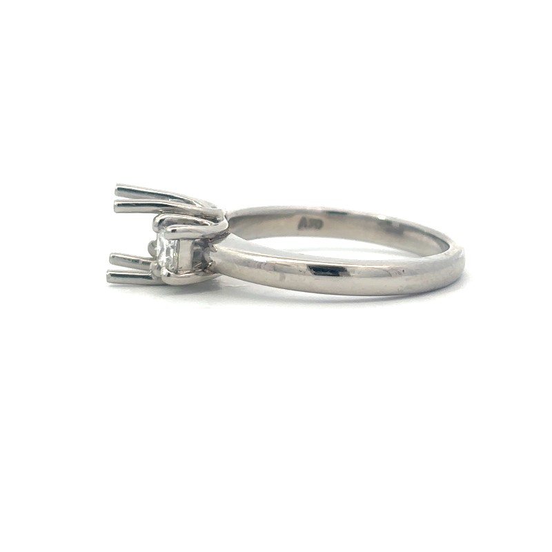 Platinum 3 Across Diamond Semi Mount Ring