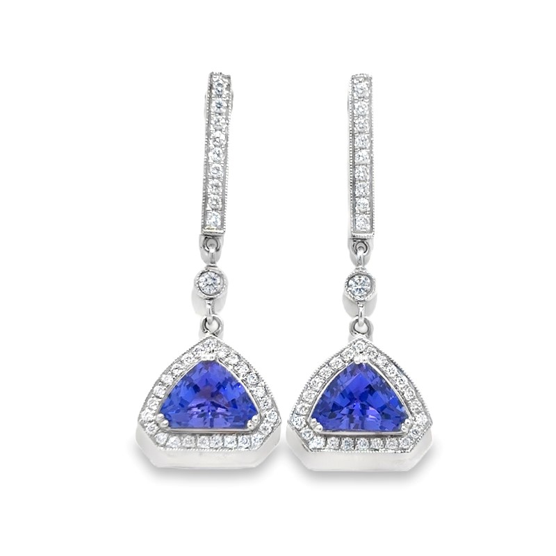 Tanzanite And Diamond Drop Earrings
