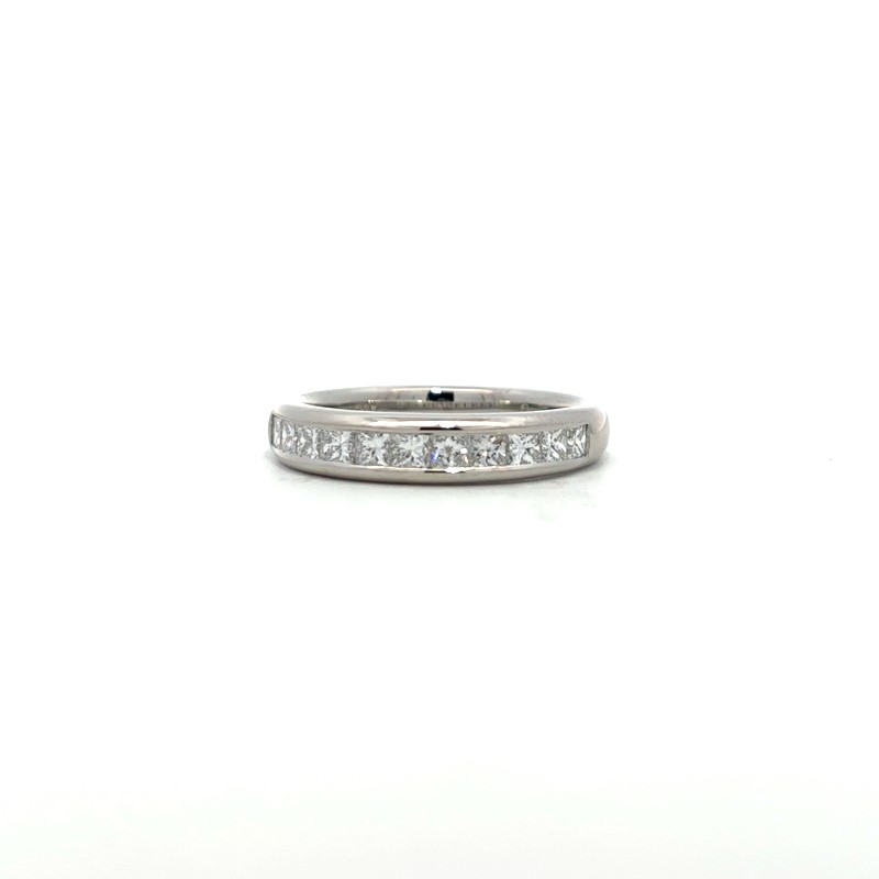 Platinum Princess Cut Diamond Wedding Band