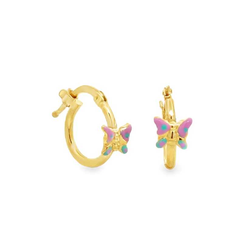 AMen Baby Enamel Butterfly Hoop Earrings