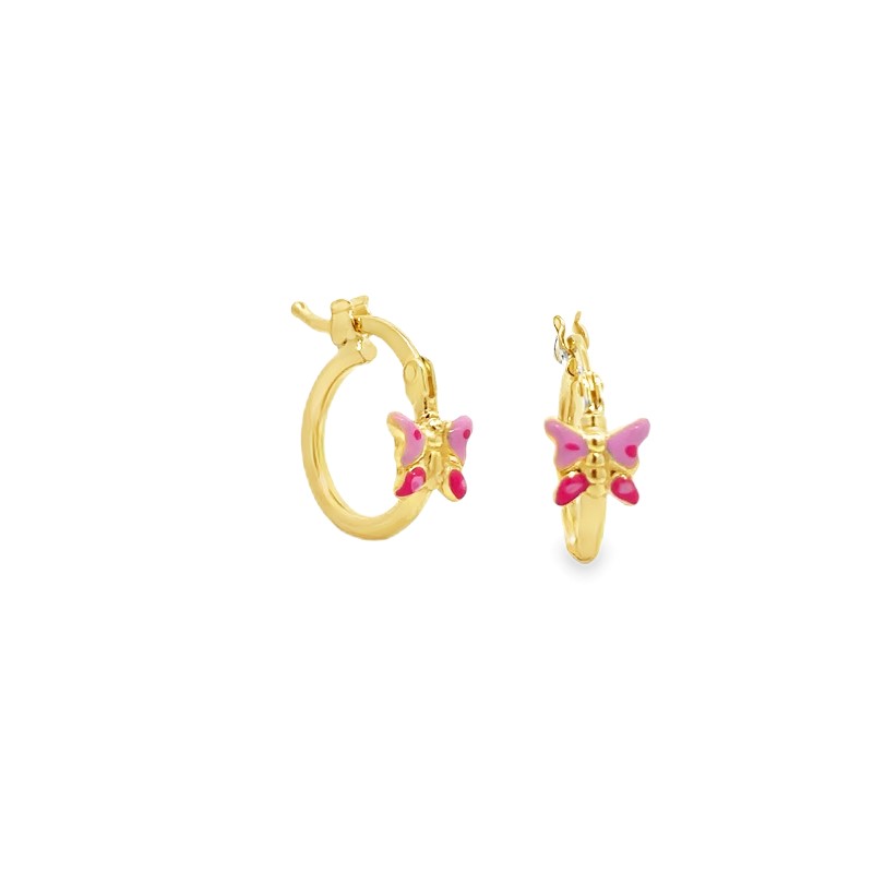 AMen Baby Enamel Butterfly Hoop Earrings