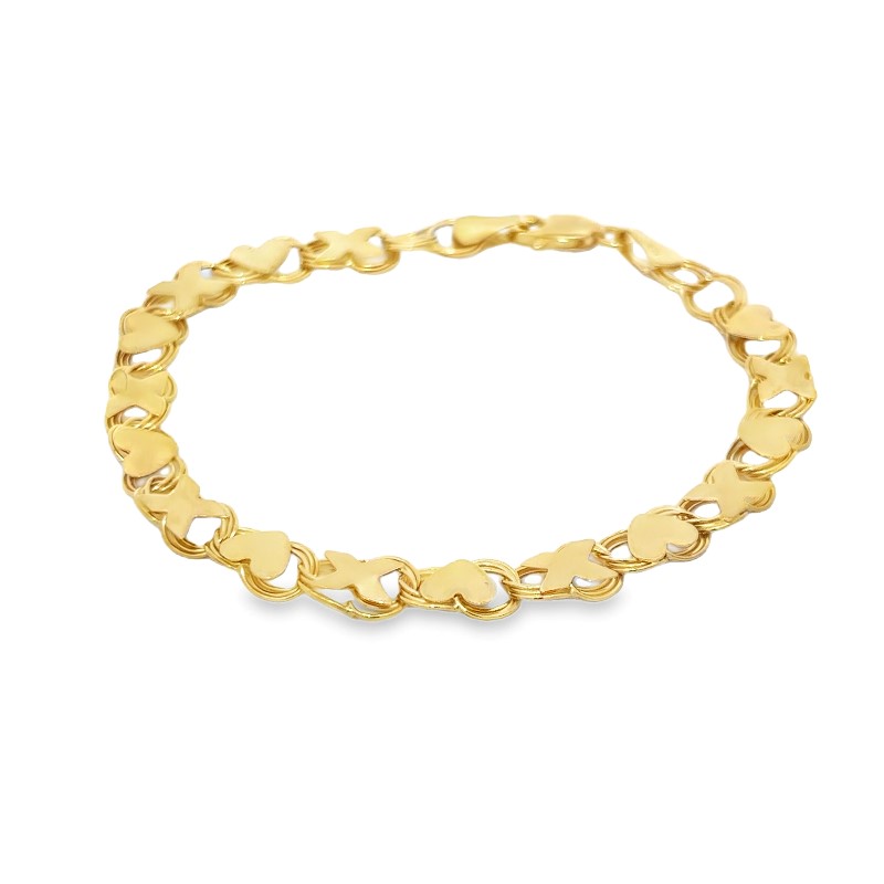 Estate Heart And X Bracelet