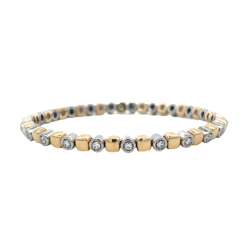 Two Tone Diamond Stretch Bracelet