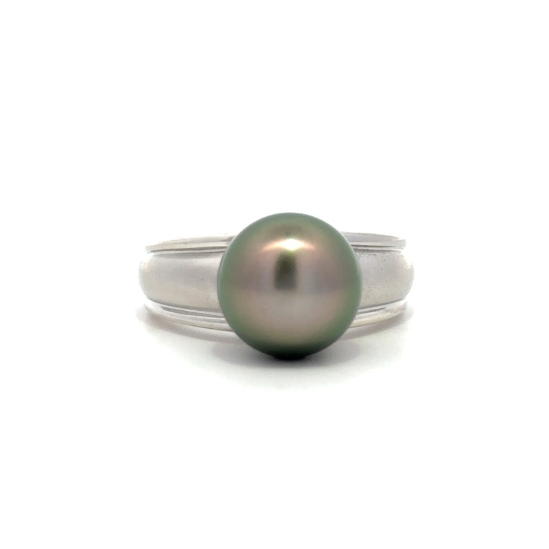 Sterling Silver Black Tahitian Pearl Ring