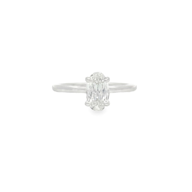 Henri Daussi Oval Diamond Solitaire Ring
