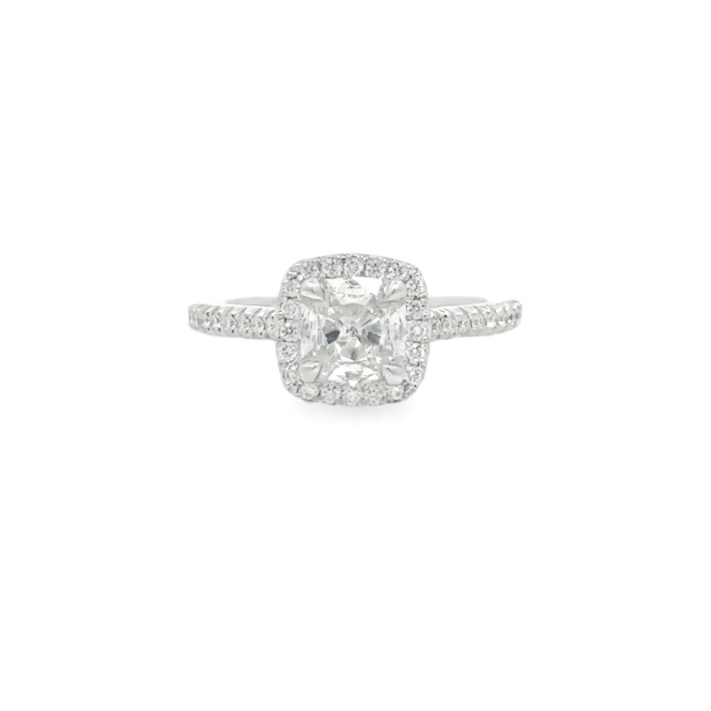 Henri Daussi GIA Diamond Halo Engagement Ring