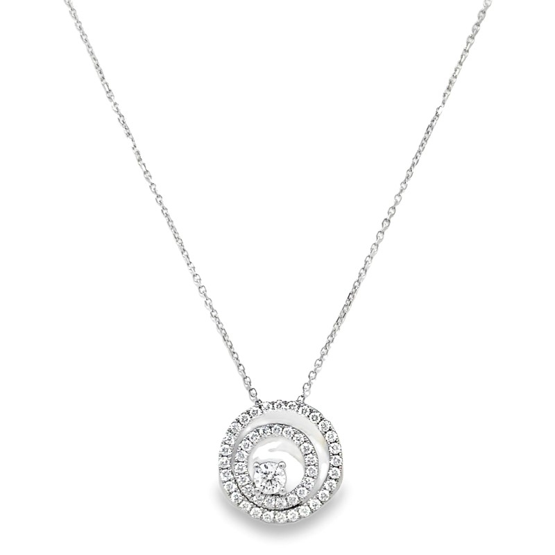 Diamond Spiral Pendant Necklace