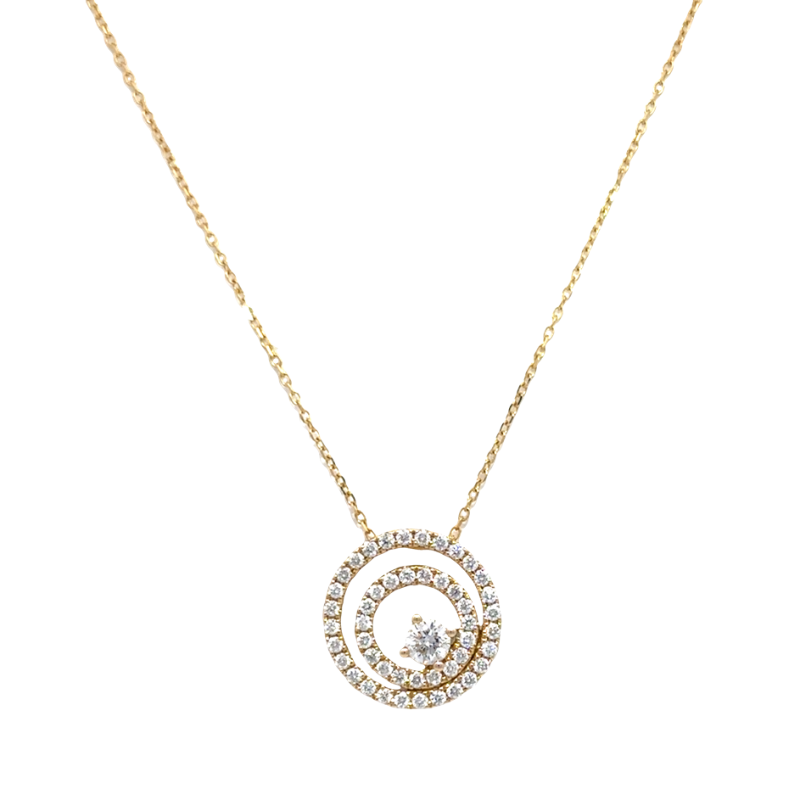 Diamond Spiral Pendant Necklace