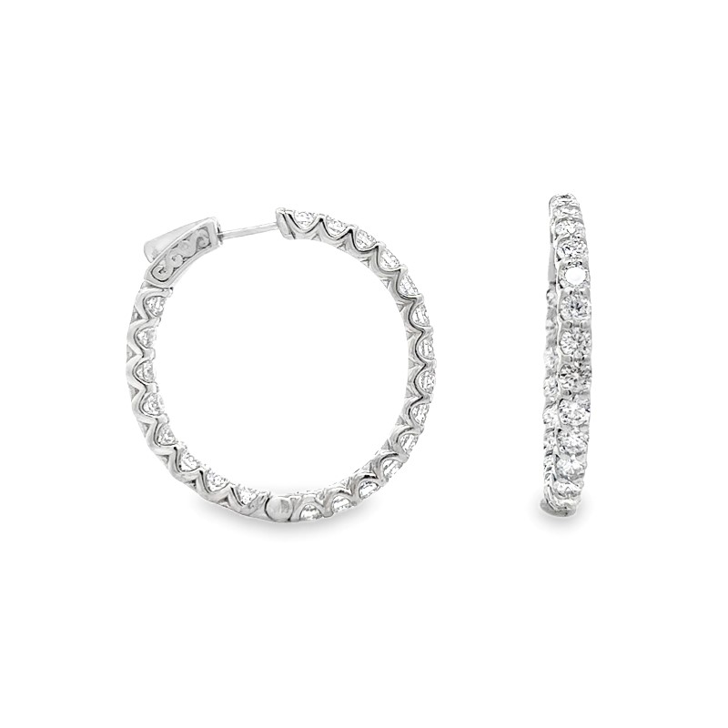 4.50 Carats Inside/Out Diamond Hinged Hoops