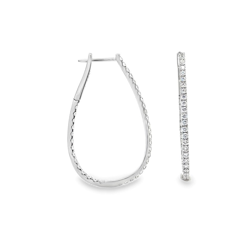 Diamond Teardrop Hoop Earrings