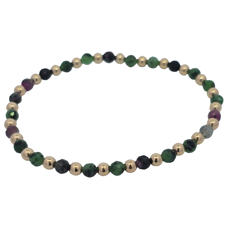 4mm Ruby Fushite Beaded Stretch Bracelet