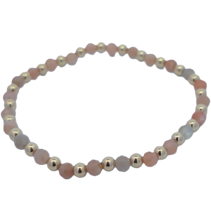 4mm Pink Opal Beaded Stretch Bracelet