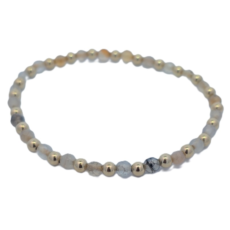 4mm Fire Agate Beaded Stretch Bracelet