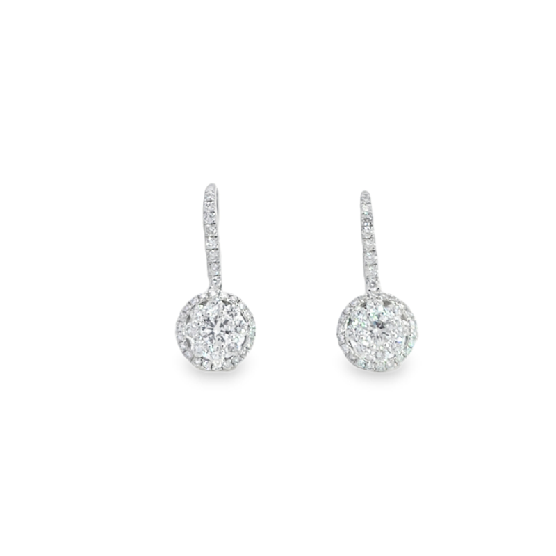 Diamond Flower Drop Earrings Diamond Flower Drop Earrings