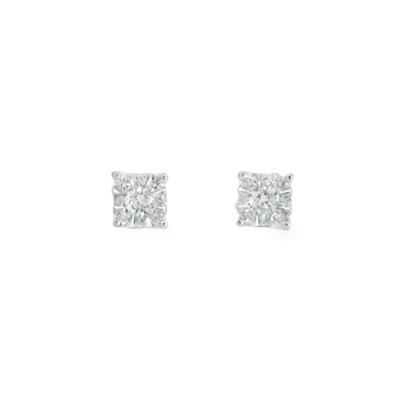 Diamond Cluster Stud Earrings Diamond Cluster Stud Earrings