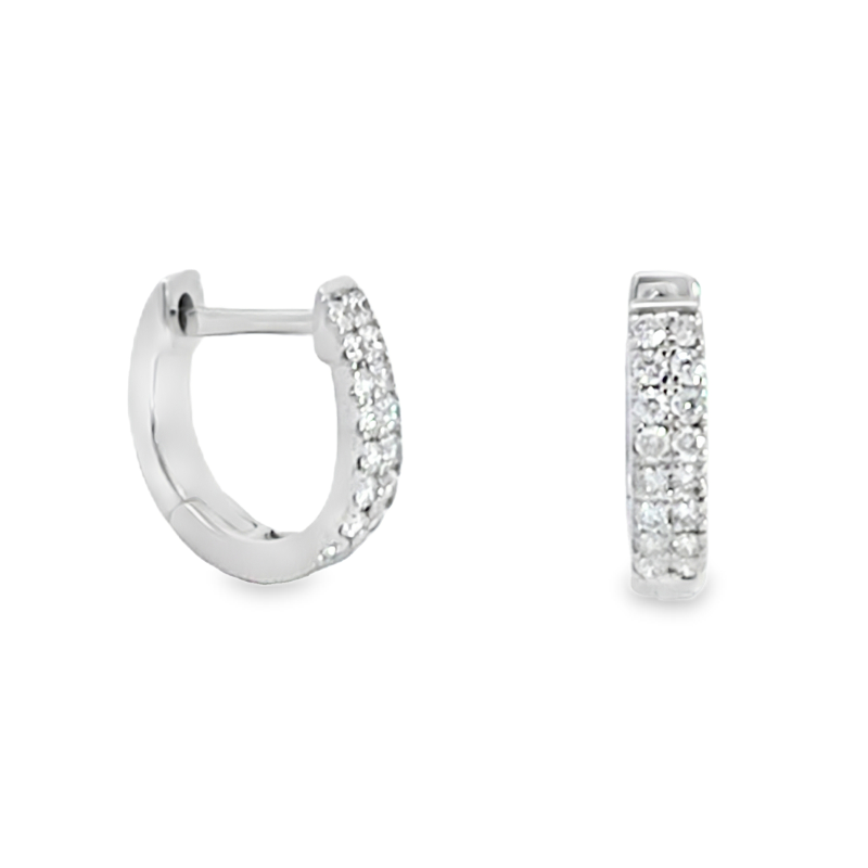 2 Row Oval Diamond Huggie Earrings 2 Row Oval Diamond Huggie Earrings