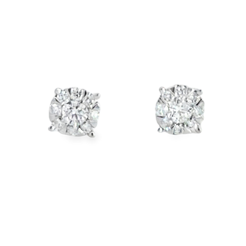 Diamond Cluster Stud Earrings Diamond Cluster Stud Earrings