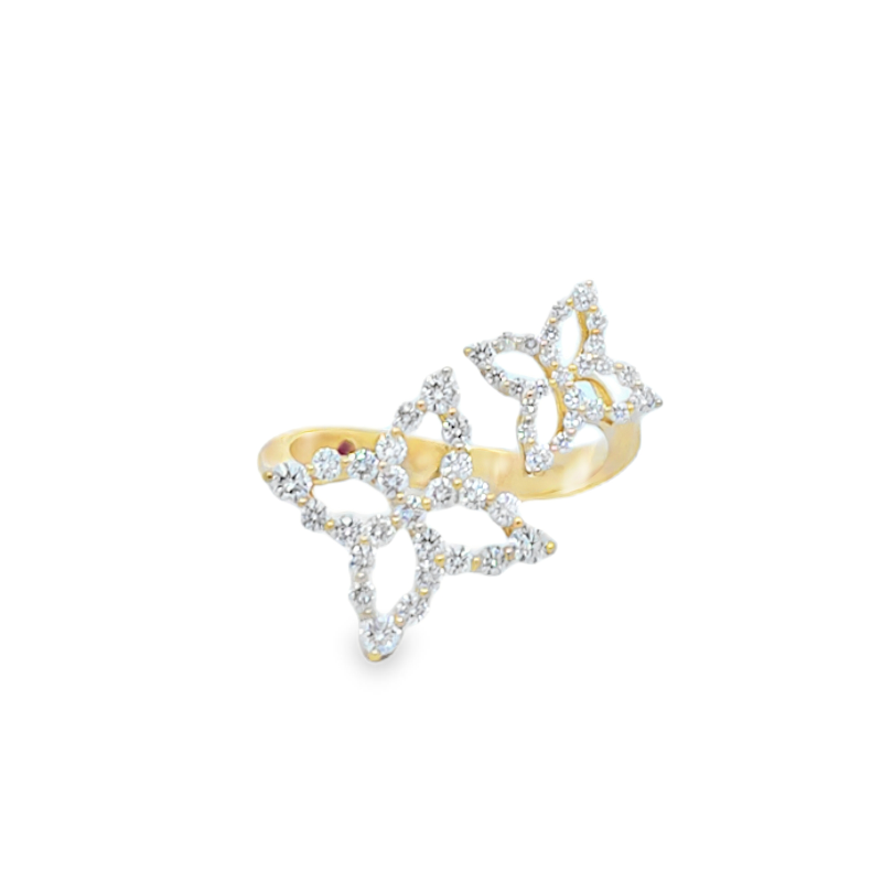 Roberto Coin Diamond Princess Outline Flower Bypass Ring Roberto Coin Diamond Princess Outline Flower Bypass Ring