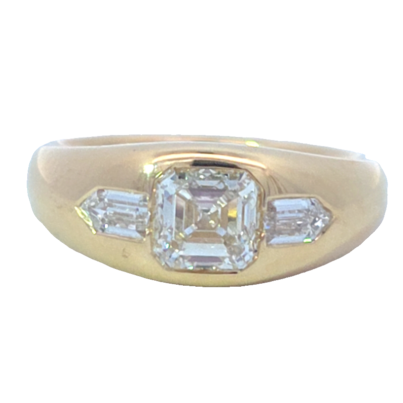 Asscher and Shield Cut Diamond Band