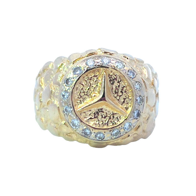 Estate Mercedes Symbol Diamond Ring