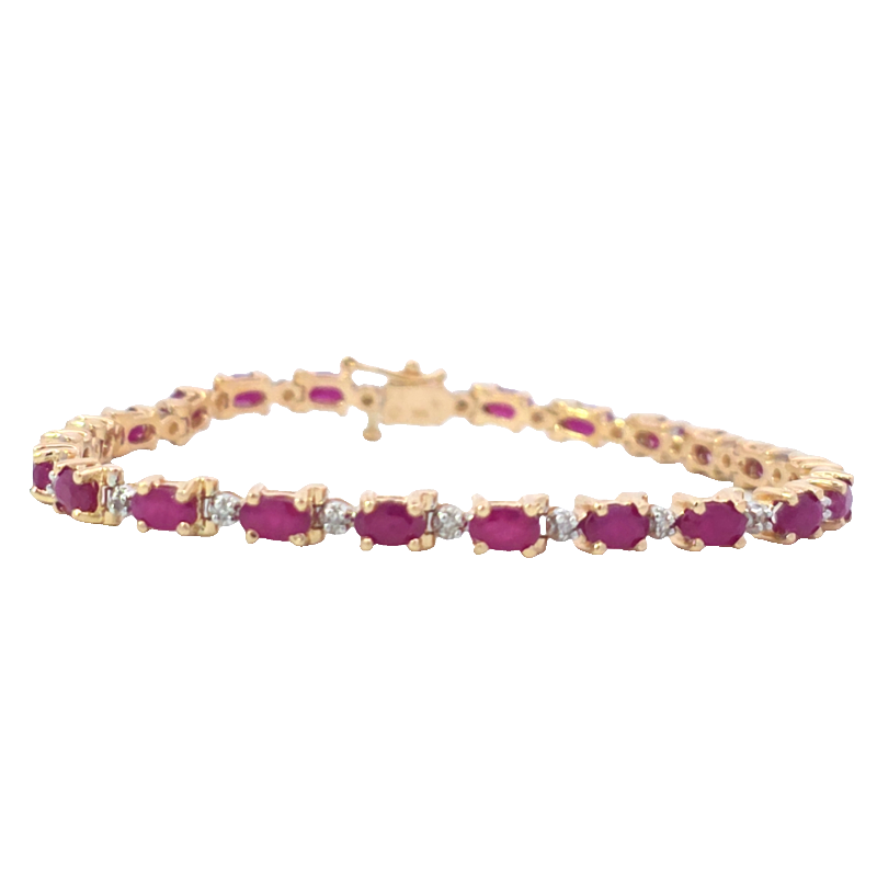 Estate Ruby And Diamond Bracelet