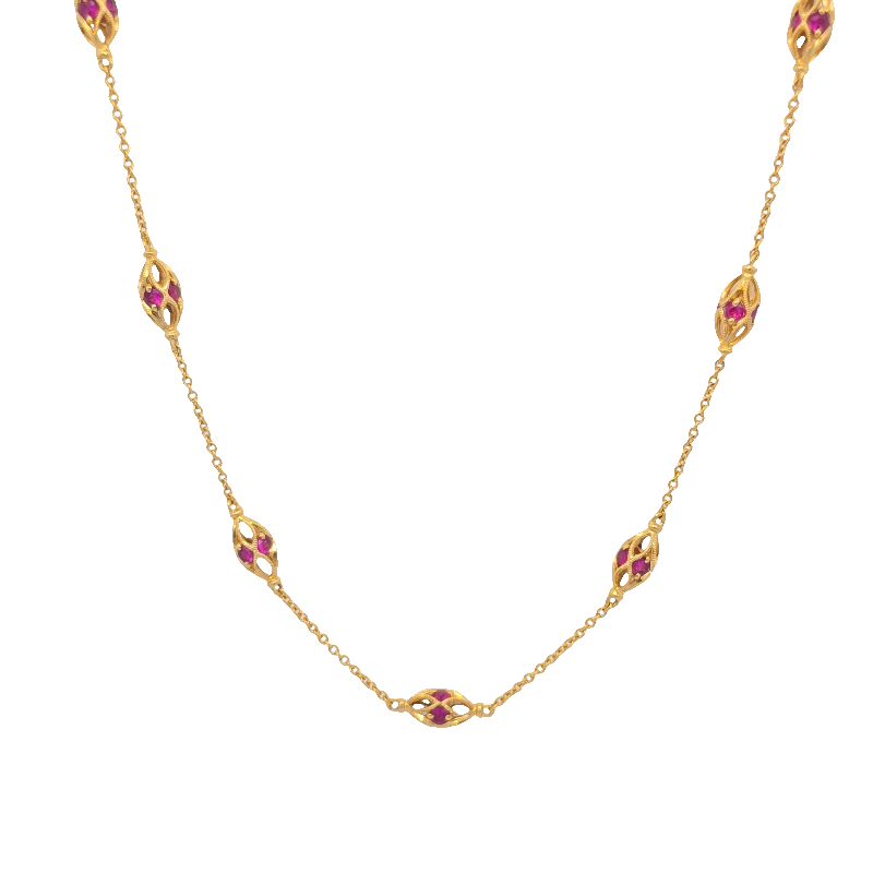 3-D Ruby Station Necklace 3-D Ruby Station Necklace