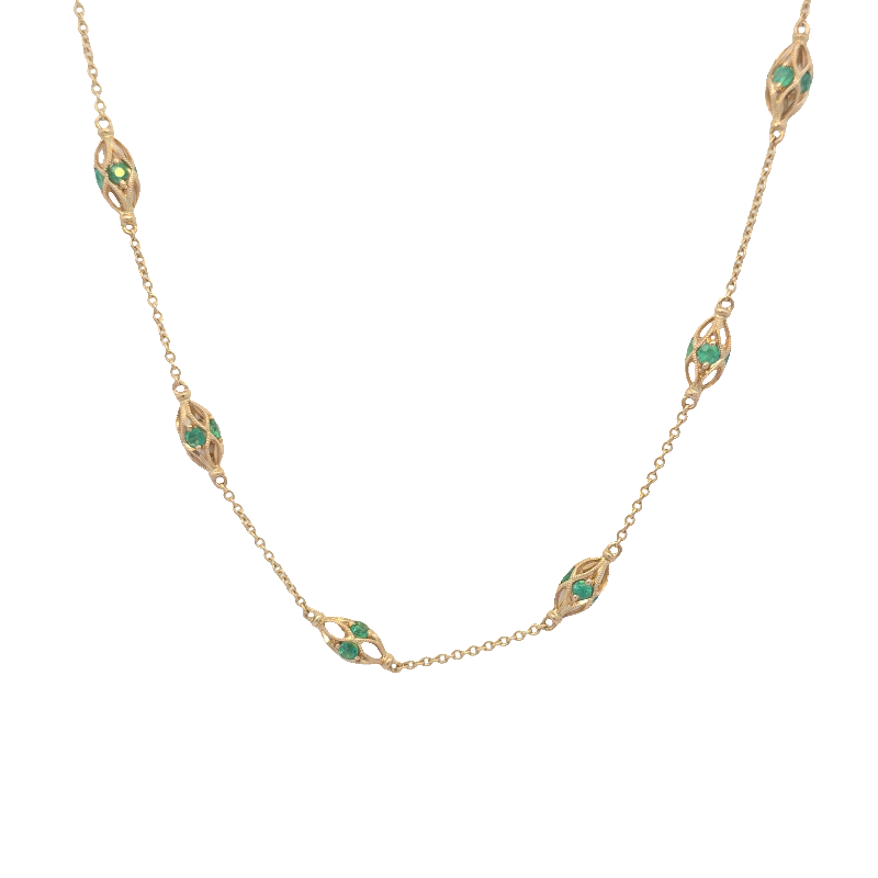 3-D Emerald Station Necklace 3-D Emerald Station Necklace