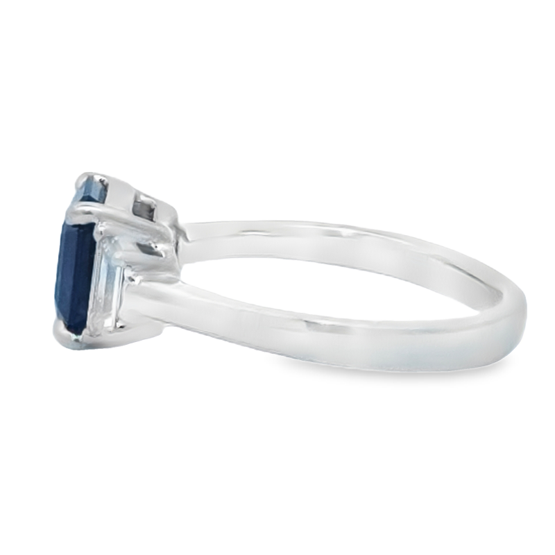 Blue Sapphire And Diamond Ring