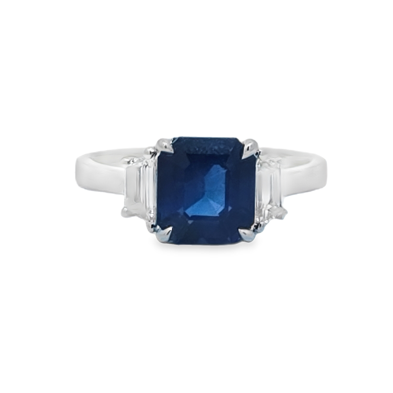 Blue Sapphire And Diamond Ring